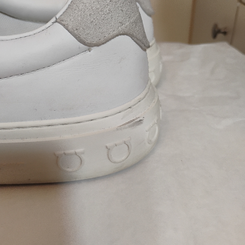 Ferragamo Noris Leather Suede Gancio Sneakers Size 11M - Picture 9 of 16